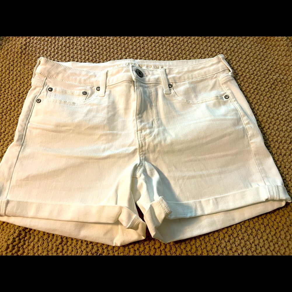 White jean shorts